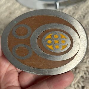 Amazing Vintage Enameled Belt Buckle, 1960s